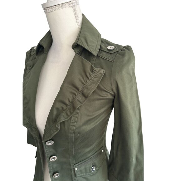WHITE HOUSE BLACK MARKET Olive Green Jacket Blazer Size 00 - Picture 3 of 8